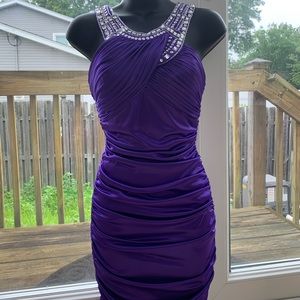 Adrianna Papell purple beaded dress